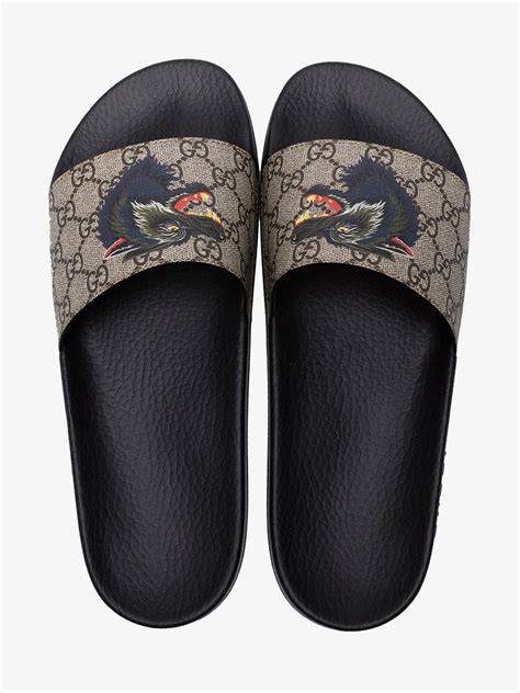 gucci supreme wolf slides|Gucci slides bloom supreme.